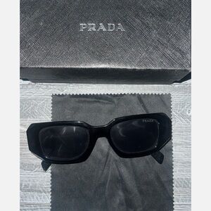 Prada PR17WS 1AB5S049 Women's Sunglasses 49 mm Black / Dark Grey Lens